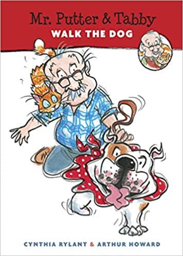 mr. putter and tabby walk the dog