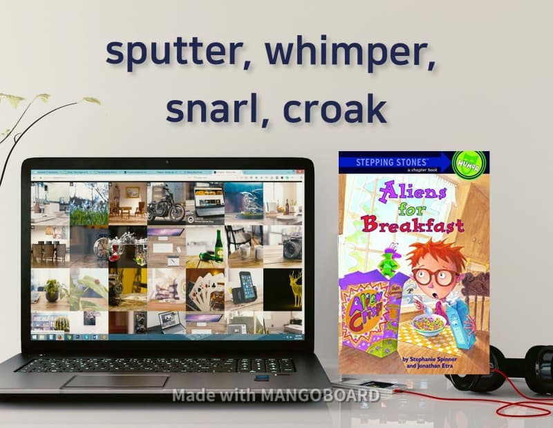 sputter, whimper, snarl, croak