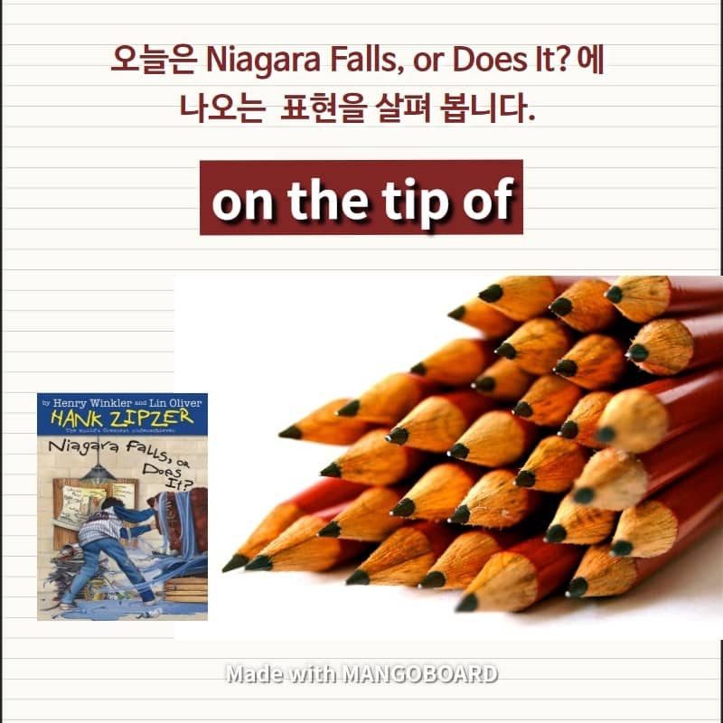 on the tip of