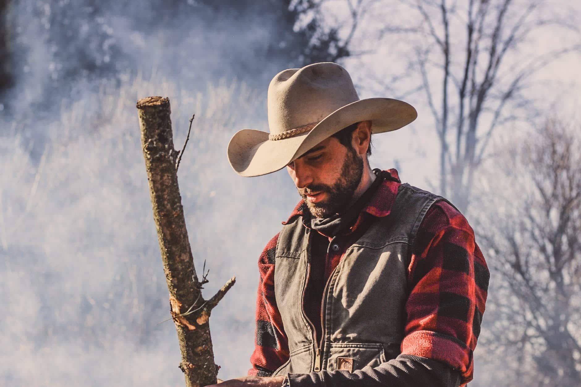 Like Jake and Me - cowboy - man holding wood standing